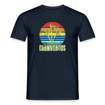 Carnivorous Plants Retro Vintage - Men's T-Shirt - navy - Front - AI Model Male 178 light (178cm)