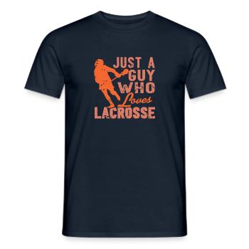 Juste un gars qui aime la crosse - T-shirt homme - marine - Devant - AI Model Male 178 light (178cm)