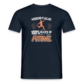 Weekend Forecast 100% Chance of Futsal - Men's T-Shirt - navy - Front - AI Model Male 178 light (178cm)