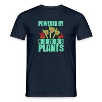 Powered by carnivorous plants - Men's T-Shirt - navy - Front - AI Model Male 178 light (178cm)