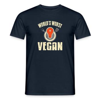 Le pire végétalien du monde - T-shirt homme - marine - Devant - AI Model Male 178 light (178cm)