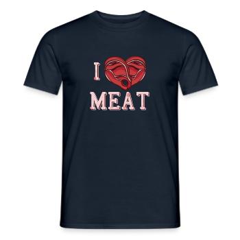 I love meat - Men's T-Shirt - navy - Front - AI Model Male 178 light (178cm)