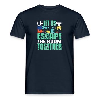 Lass uns den Raum gemeinsam verlassen - Männer T-Shirt - Navy - Vorne - AI Model Male 178 light (178cm)