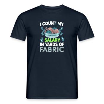 Ich berechne mein Gehalt in Yards of Fabric - Männer T-Shirt - Navy - Vorne - AI Model Male 178 light (178cm)