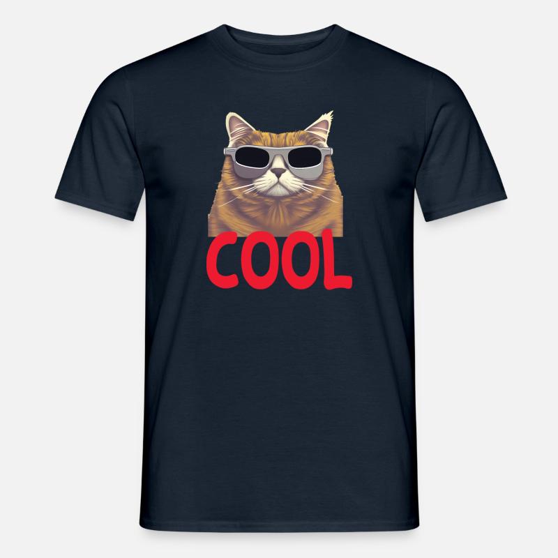 Cool Katze - Cool Cat - Männer T-Shirt - Navy