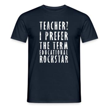 Teacher Rock Star - Lustiges Lehrer Design - Männer T-Shirt - Navy - Vorne - AI Model Male 178 light (178cm)