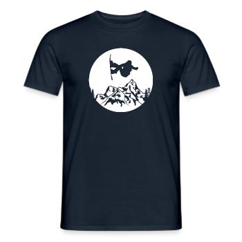 Snowboard Snowboarder Winter Sports Mountains Mountain - Men's T-Shirt - navy - Front - AI Model Male 178 light (178cm)