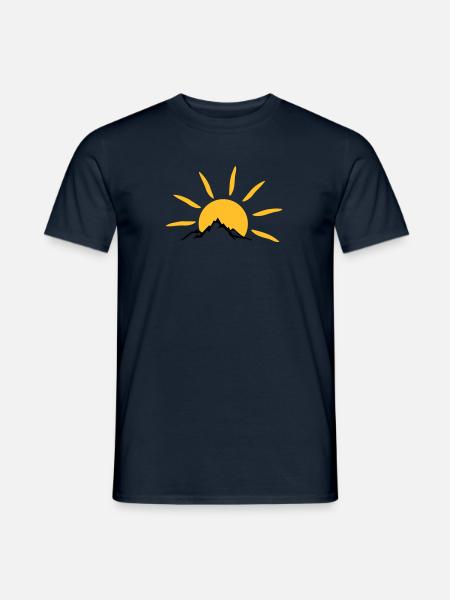 Landschaft - Berge Sonne - Männer T-Shirt - Navy