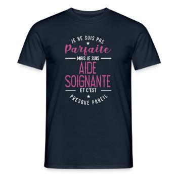 aide soignante parfaite cadeau aide soignante - T-shirt homme - marine - Devant - AI Model Male 178 light (178cm)