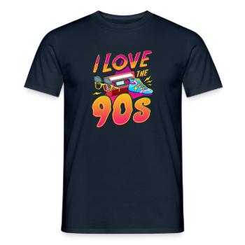 I Love the 90s 90er Jahre - Men's T-Shirt - navy - Front - AI Model Male 178 light (178cm)