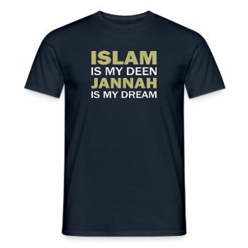 ISLAM IS MY DEEN JANNAH IS MY DREAM T SHIRT - Männer T-Shirt - Navy - Vorne - AI Model Male 178 light (178cm)