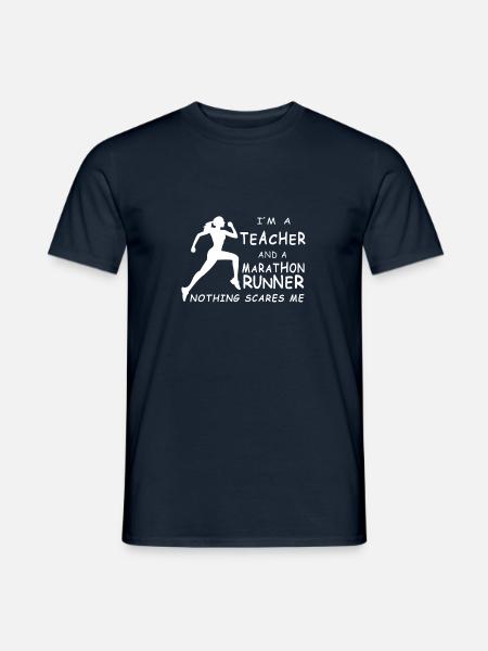 Lehrer Laufen & Marathon Spruch für Lehrerinnen - Männer T-Shirt - Navy