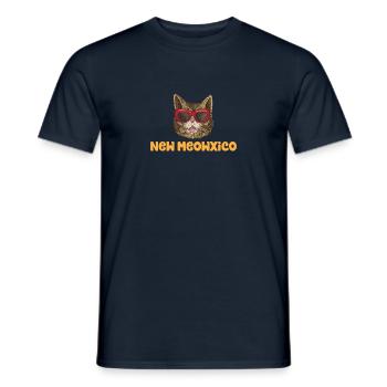 New Meowxico (Mexico) Funny Cat Pun - Men's T-Shirt - navy - Front - AI Model Male 178 light (178cm)