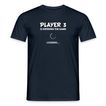 Joueur 3 entre dans le jeu, cadeau du joueur, vidéo - T-shirt homme - marine - Devant - AI Model Male 178 light (178cm)