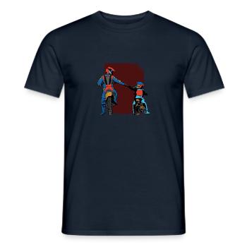 Papa and Son Motocross - T-shirt homme - marine - Devant - AI Model Male 178 light (178cm)