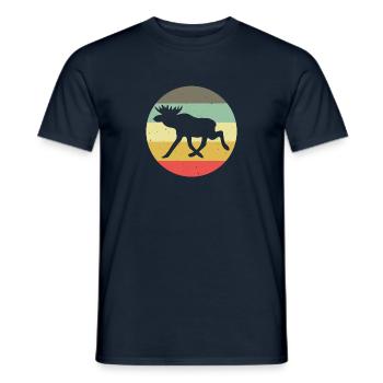 Cadeau vintage retro moose pour les vacances en Suède - T-shirt homme - marine - Devant - AI Model Male 178 light (178cm)