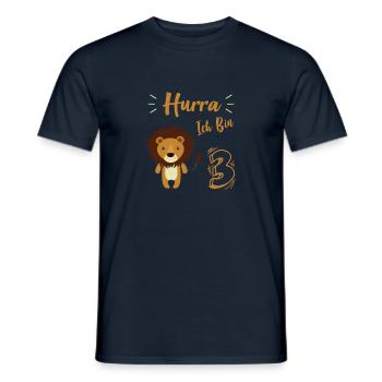 Hurra Ich Bin Drei Löwenkind Geburtstags Geschenk - Männer T-Shirt - Navy - Vorne - AI Model Male 178 light (178cm)