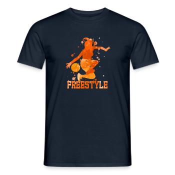 Football freestyle girl - Men's T-Shirt - navy - Front - AI Model Male 178 light (178cm)