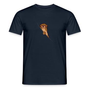 Fischotter Seeotter Niedlich Tier Trend - Männer T-Shirt - Navy - Vorne - AI Model Male 178 light (178cm)