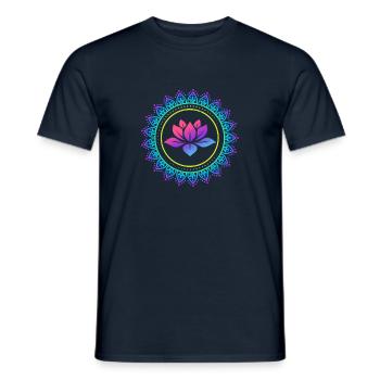 Lotusblume Yoga Pilates Entspannung Spirituell - Männer T-Shirt - Navy - Vorne - AI Model Male 178 light (178cm)