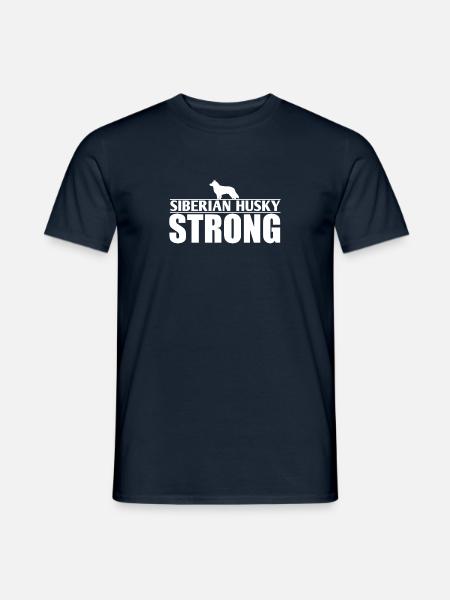 Siberian Husky Lover Design Siberian Husky Strong - T-shirt herr - marinblå