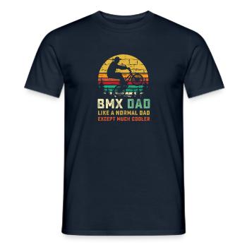 BMX Dad Shirt - Unique Bike Rider Gift - Biking Gi - Men's T-Shirt - navy - Front - AI Model Male 178 light (178cm)