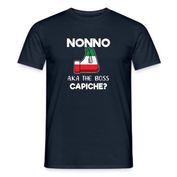 Chemise Nonno - Chemise italienne drôle - Cadeaux Nonno - - T-shirt homme - marine - Devant - AI Model Male 178 light (178cm)