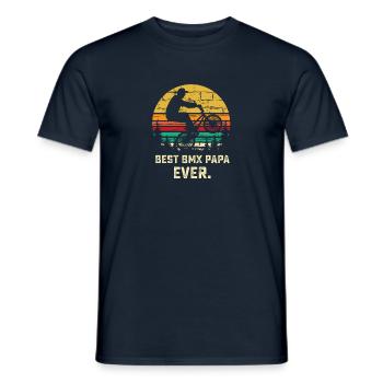 BMX Papa Shirt - Fahrradfahrer Papa Geschenk - Fahrrad Gif - Männer T-Shirt - Navy - Vorne - AI Model Male 178 light (178cm)