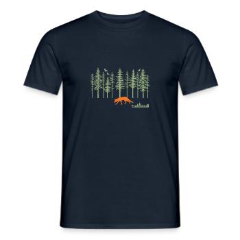Woodiefox in the Wood - Männer T-Shirt - Navy - Vorne - AI Model Male 178 light (178cm)