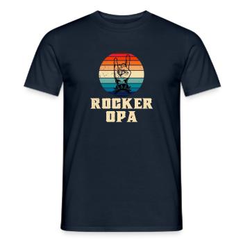 Rocker Opa Großvater Geschenk Von Enkel Musik - Männer T-Shirt - Navy - Vorne - AI Model Male 178 light (178cm)