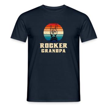 Rocker Grandpa rock music fan festival musician - Men's T-Shirt - navy - Front - AI Model Male 178 light (178cm)