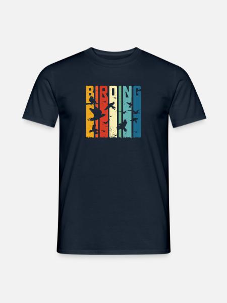 Vintage Birding Shirt - Birding Geschenk - Birdwatcher - Männer T-Shirt - Navy