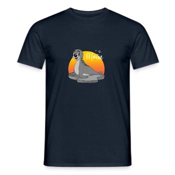 Moin Seehund Robbe für Plattdeutschliebhaber - Männer T-Shirt - Navy - Vorne - AI Model Male 178 light (178cm)