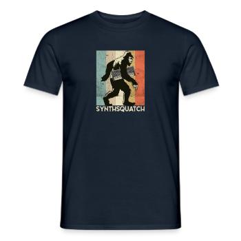 Sasquatch Bigfoot Synthesizer Analog - Synth Nerd - Men's T-Shirt - navy - Front - AI Model Male 178 light (178cm)