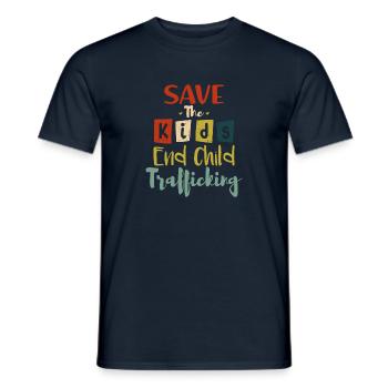 Save the Kids End Child Trafficking Vintage - Men's T-Shirt - navy - Front - AI Model Male 178 light (178cm)
