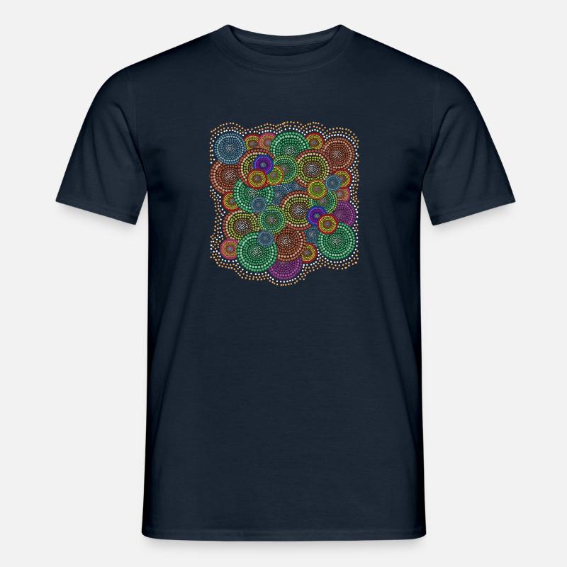 Aboriginal Art Pattern - Men’s T-shirt - navy