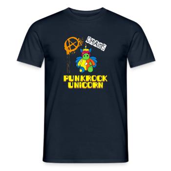 Funny punk rock unicorn unicorn punk death metal - Men's T-Shirt - navy - Front - AI Model Male 178 light (178cm)
