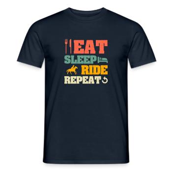 Eat Sleep Ride Repeat Riding Horse Horses Rider - Men's T-Shirt - navy - Front - AI Model Male 178 light (178cm)