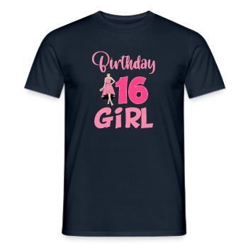 Geburtstag 16 Mädchen Party Feiern Teen 16. - Männer T-Shirt - Navy - Vorne - AI Model Male 178 light (178cm)