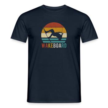 Wakeboard Wakeboarder Wakeboard Wake rétro - T-shirt homme - marine - Devant - AI Model Male 178 light (178cm)