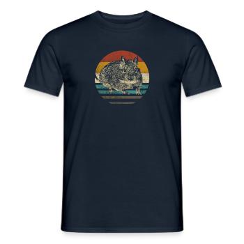 Degu degus rodent animal eighties retro vintage - Men's T-Shirt - navy - Front - AI Model Male 178 light (178cm)