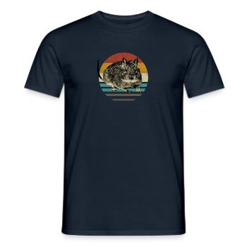 Degu degus rodent animal eighties retro vintage - Men's T-Shirt - navy - Front - AI Model Male 178 light (178cm)
