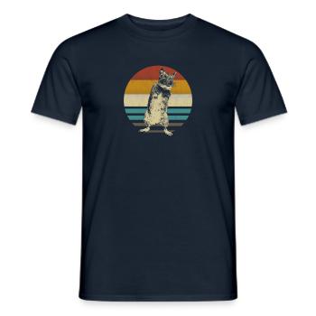 Degu degus rodent animal eighties retro vintage - Men's T-Shirt - navy - Front - AI Model Male 178 light (178cm)