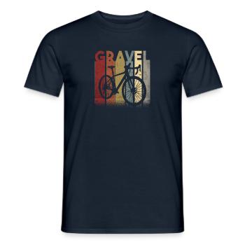 Gravel vélo Gravel vélo de route vélo cadeau rétro - T-shirt homme - marine - Devant - AI Model Male 178 light (178cm)