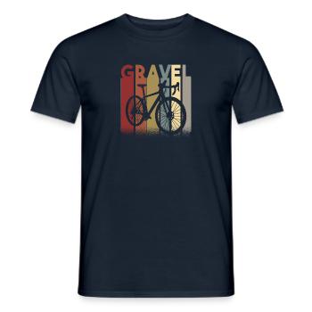 Gravel vélo Gravel vélo de route vélo cadeau rétro - T-shirt homme - marine - Devant - AI Model Male 178 light (178cm)