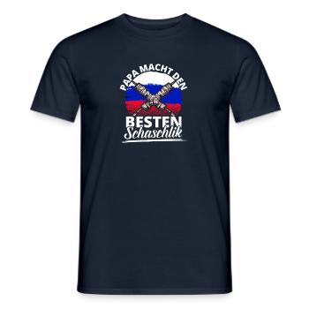 Schaschlik Schaschlikgrill Schaschlikspieße Papa - Männer T-Shirt - Navy - Vorne - AI Model Male 178 light (178cm)