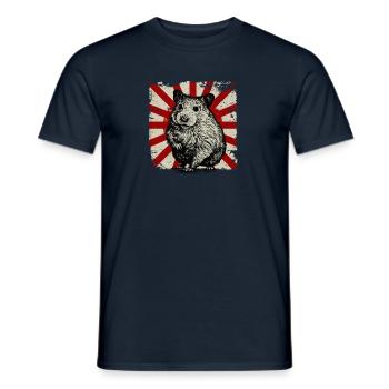 Retro vintage hamster golden hamster rodent - Men's T-Shirt - navy - Front - AI Model Male 178 light (178cm)
