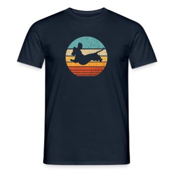 Cadeau de silhouette de chien teckel rétro teckel - T-shirt homme - marine - Devant - AI Model Male 178 light (178cm)