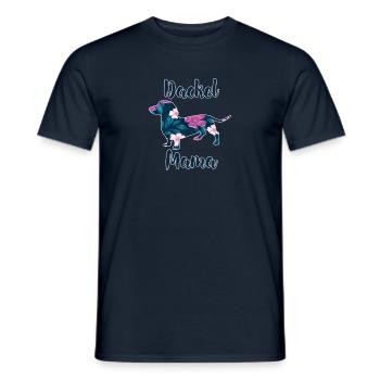 Dackel Mama Dackelhund Silhouette Retro Geschenk - Männer T-Shirt - Navy - Vorne - AI Model Male 178 light (178cm)