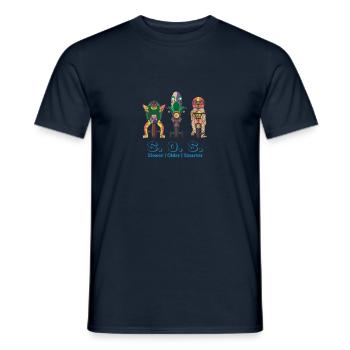 SOS - Men's T-Shirt - navy - Front - AI Model Male 178 light (178cm)